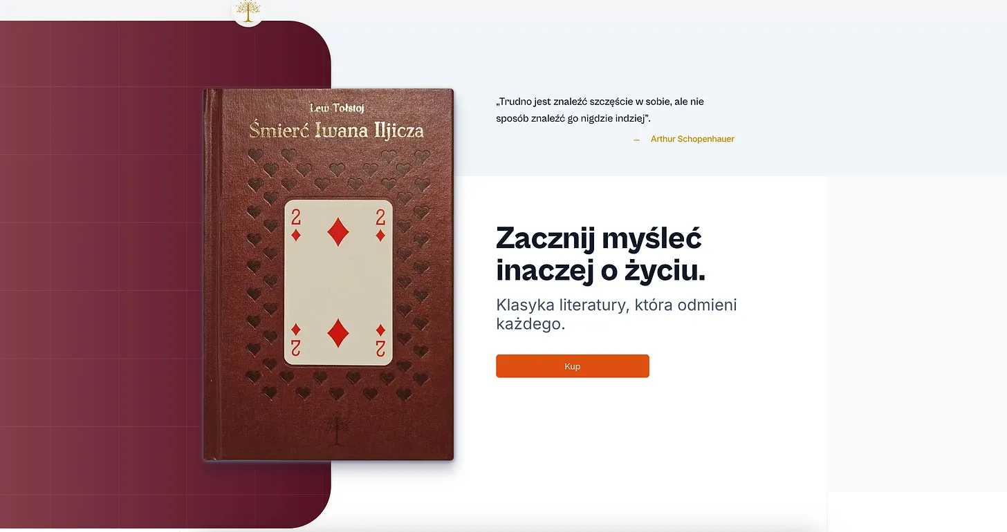 Książka na stronie głównej